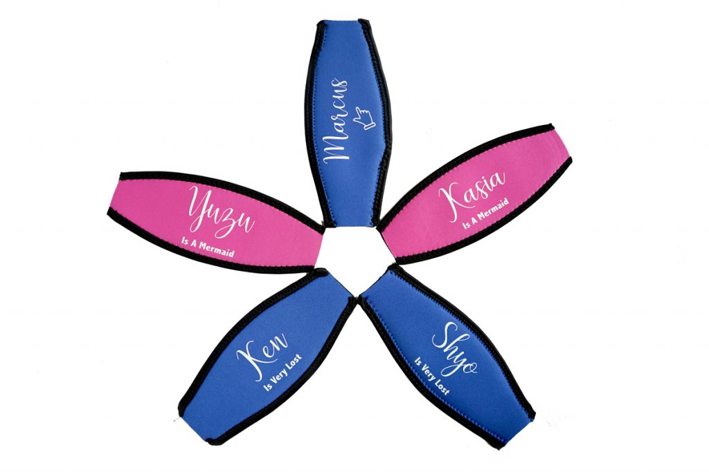 Customised Scuba Mask Strap Cover Personalised Neoprene Slap Strap