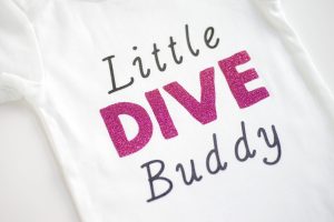 scuba diving baby girl